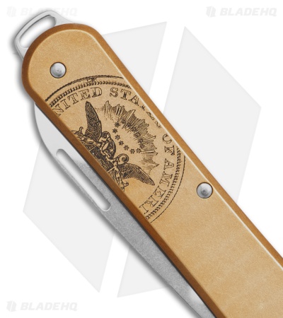 Fox Knives Vulpis Slipjoint Knife Gold Alum (2.25" Polish) FA-VP130 OTIBL