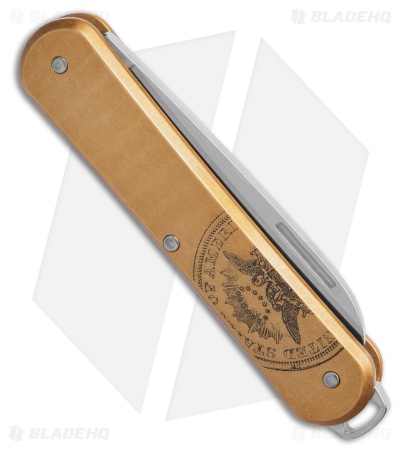 Fox Knives Vulpis Slipjoint Knife Gold Alum (2.25" Polish) FA-VP130 OTIBL