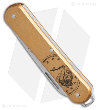 Fox Knives Vulpis Slipjoint Knife Gold Alum (2.25" Polish) FA-VP130 OTIBL