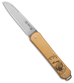 Fox Knives Vulpis Slipjoint Knife Gold Alum (2.25" Polish) FA-VP130 OTIBL