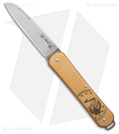 Fox Knives Vulpis Slipjoint Knife Gold Alum (2.25" Polish) FA-VP130 OTIBL