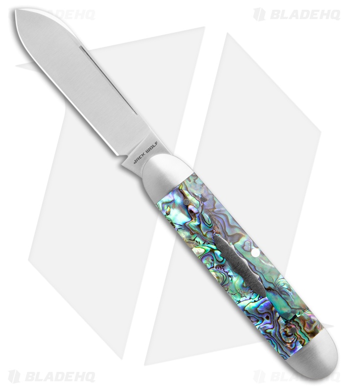 Jack Wolf Knives Equal End Slip Joint Knife Abalone (2.75" Satin)