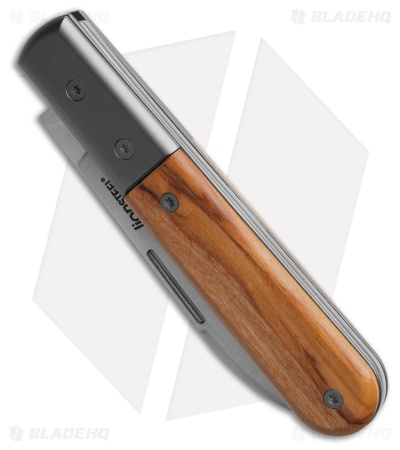 LionSteel Roundhead Slip Joint Knife Olive  Wood (3" Satin)