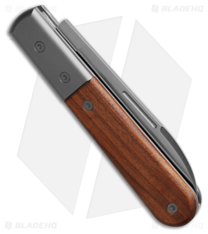 LionSteel Roundhead Spear Point Slip Joint Knife Brown Santos Wood (3" Satin)