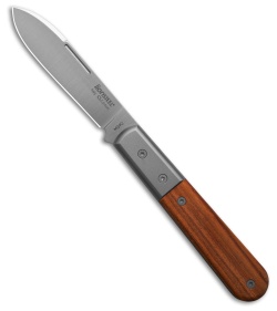 LionSteel Roundhead Spear Point Slip Joint Knife Brown Santos Wood (3" Satin)