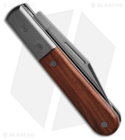 LionSteel Shuffler Clip Point Slip Joint Knife Brown Santos Wood (3" Satin)