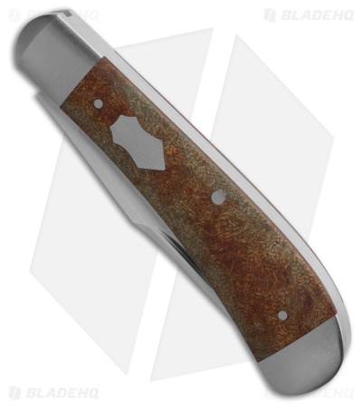 Pena Knives Custom Slip Joint Trapper Knife Genuine Rag Micarta  (2.5" Satin)