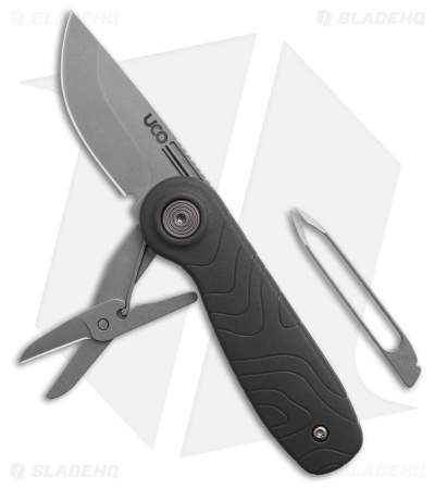 UCO Nason 3-in-1 Folding Knife Multi-Tool Coal Gray GRN (1.8" Stonewash)