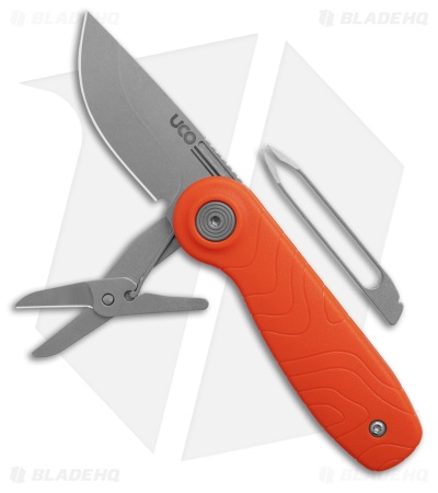 UCO Nason 3-in-1 Folding Knife Multi-Tool Tiger Orange GRN (1.8" Stonewash)