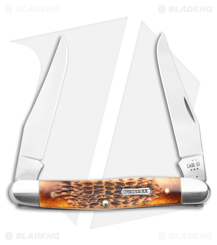 Case Cutlery Jig Muskrat Burnt Amber Bone Rogers (2.90" Satin) 51395