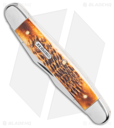 Case Cutlery Jig Muskrat Burnt Amber Bone Rogers (2.90" Satin) 51395