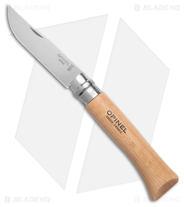 Opinel Knives No. 10 Stainless Steel Knife Beechwood (3.9" Satin) #10