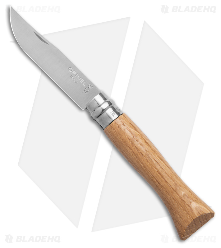 Opinel Knives No. 6 Stainless Steel Knife Oak (2.9" Satin) #6 SS