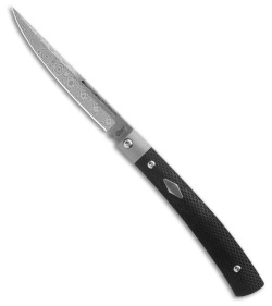 ESNYX Silver Line Barracuda Slip Joint Black G-10 (3.5" Damasteel)