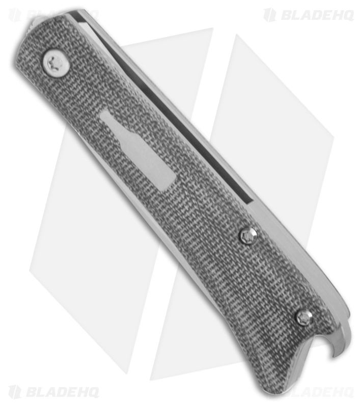 ESNYX Silver Line Beer Buster Jr. Flipper Blasted Ti/Blk Micarta (2.6" Satin)