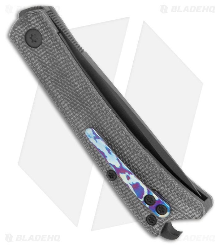 ESNYX Silver Line Beer Buster Jr. Flipper Mokuti Clip/Blk Micarta (2.6" PVD)
