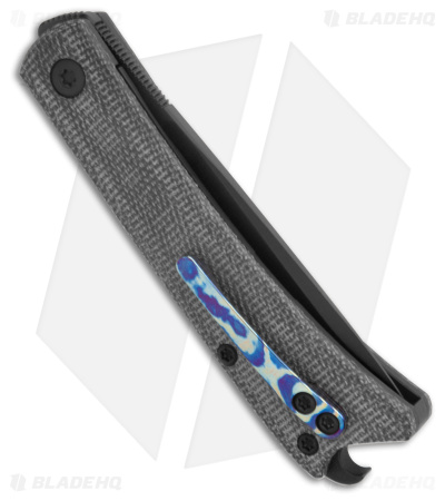 ESNYX Silver Line Beer Buster Jr. Flipper PVD Ti/Blk Micarta/Mokuti Clip (PVD)