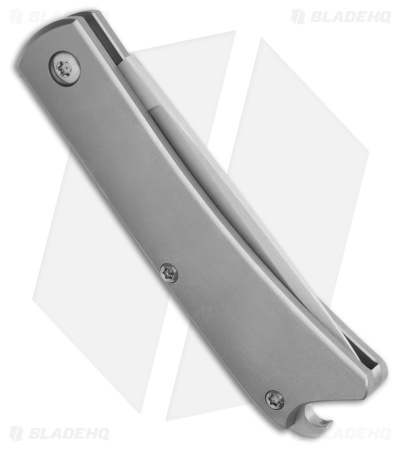ESNYX Silver Line Beer Buster Jr. Slip Joint Bead Blast Ti (2.62" Hand Satin)