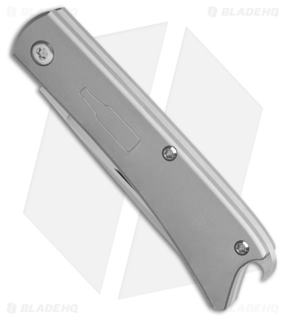 ESNYX Silver Line Beer Buster Jr. Slip Joint Bead Blast Ti (2.62" Hand Satin)