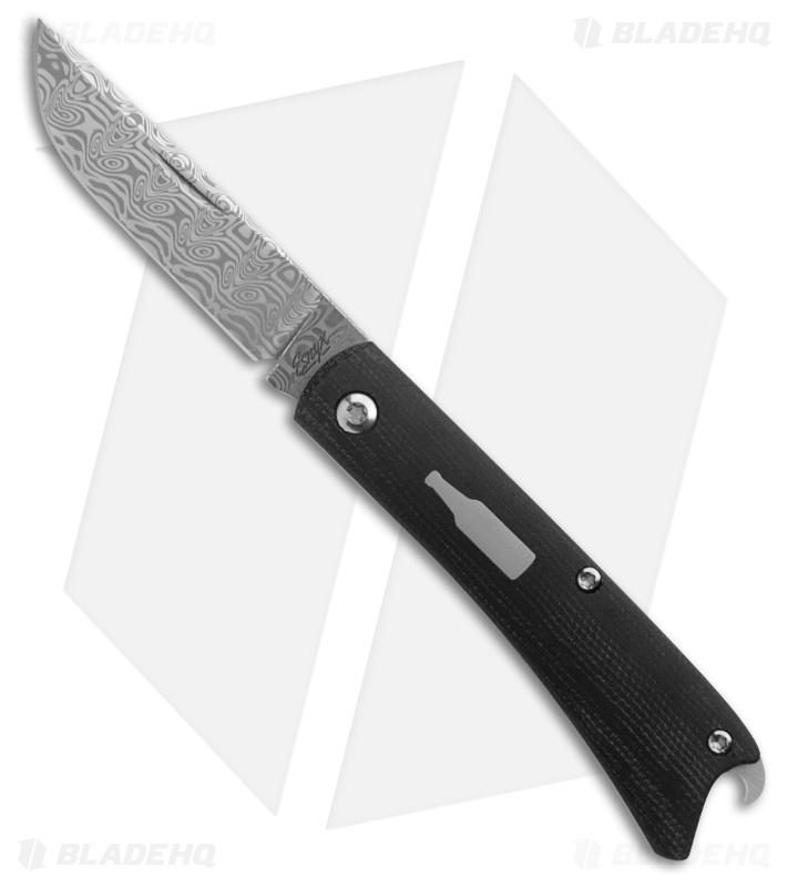ESNYX Silver Line Beer Buster Jr. Slip  Ti/Black Micarta (2.62" Damasteel)