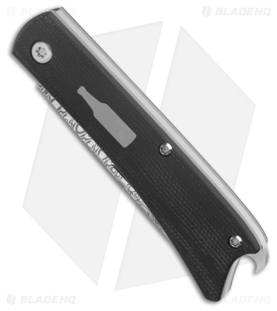 ESNYX Silver Line Beer Buster Jr. Slip  Ti/Black Micarta (2.62" Damasteel)