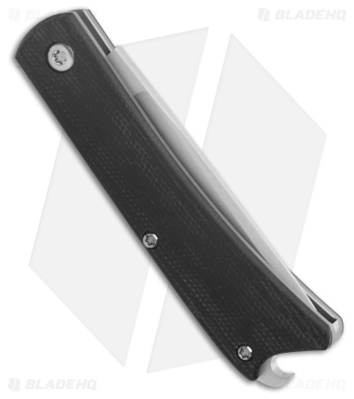 ESNYX Silver Line Beer Buster Jr. Slip Joint Black Micarta (2.62" Satin)