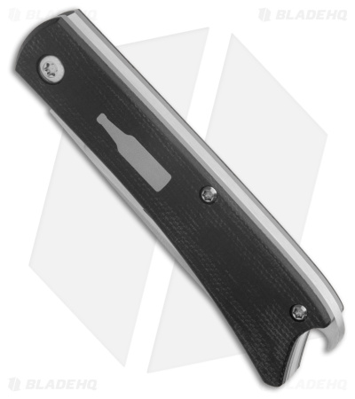 ESNYX Silver Line Beer Buster Jr. Slip Joint Black Micarta (2.62" Satin)
