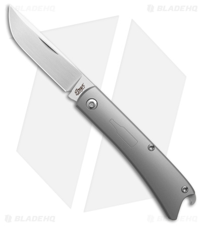 ESNYX Silver Line Beer Buster Jr. Slip Joint Bead Blast Ti (2.62" Hand Satin)