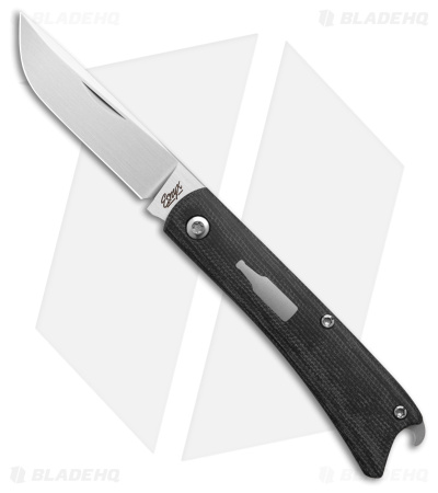 ESNYX Silver Line Beer Buster Jr. Slip Joint Black Micarta (2.62" Satin)