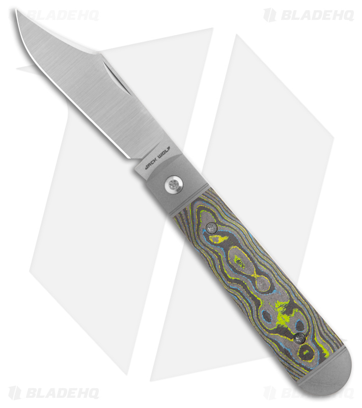 Jack Wolf Knives Big Bro Jack Slipjoint Knife Gecko CamoCarbon (2.98" Satin)