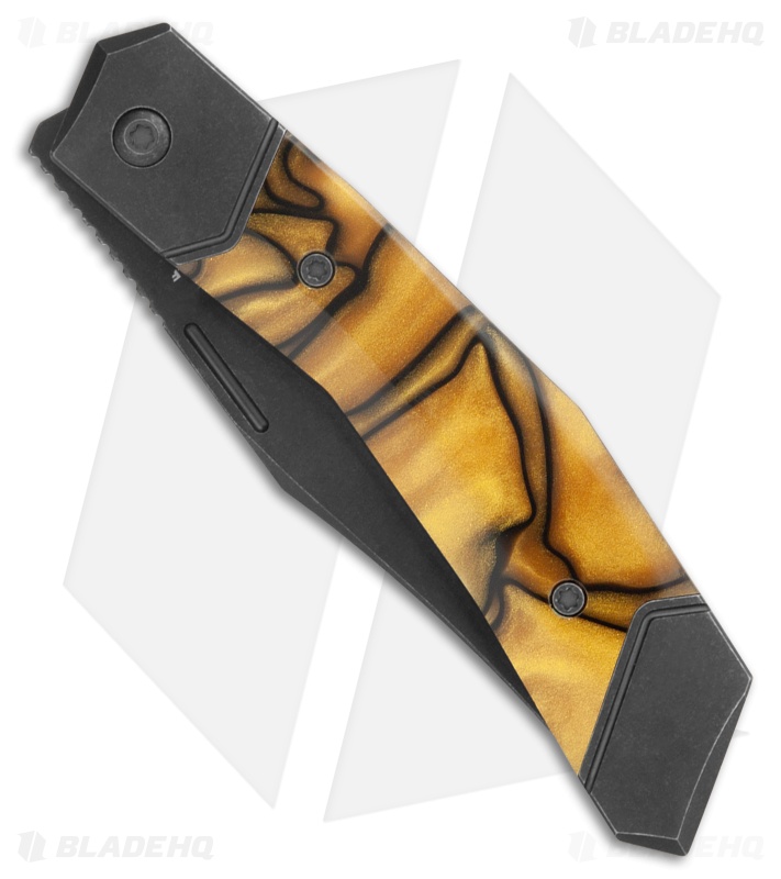 Jack Wolf Knives Bionic Jack Knife Liquid Gold Kirinite (3.25" Black SW)