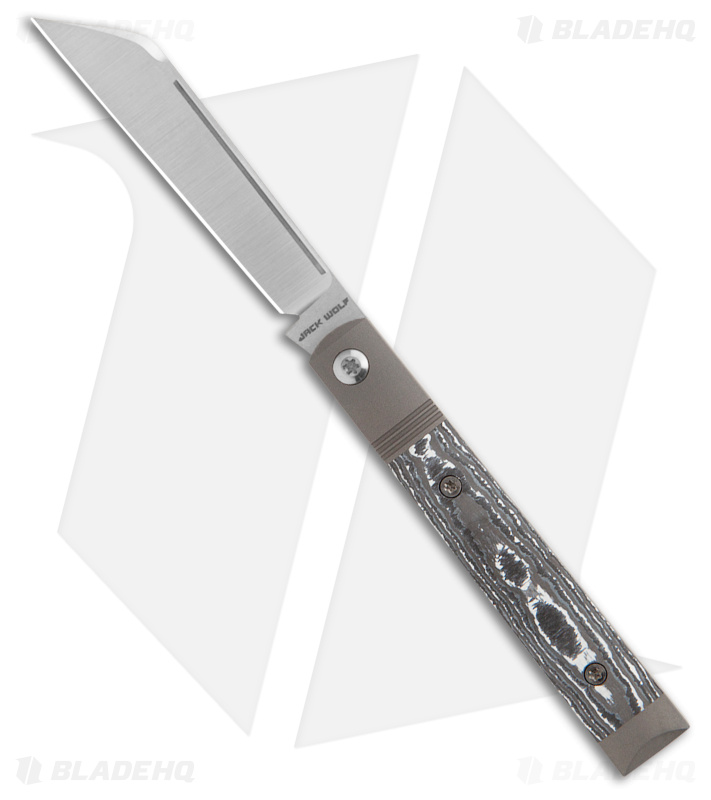 Jack Wolf Knives Feelgood Jack Fat Carbon White Storm (3" Satin)