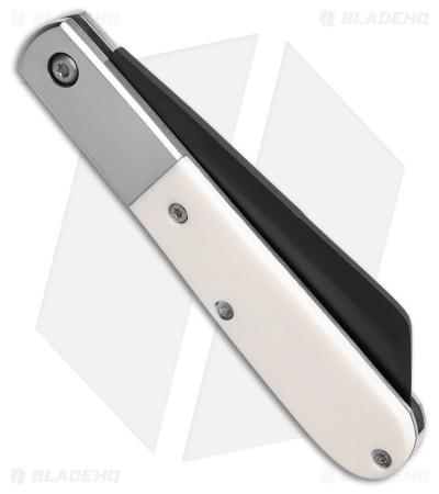 Bear & Son Modern Large Barlow Slip Joint Knife White Smooth Bone (3.75" Black)