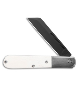 Bear & Son Modern Large Barlow Slip Joint Knife White Smooth Bone (3.75" Black)