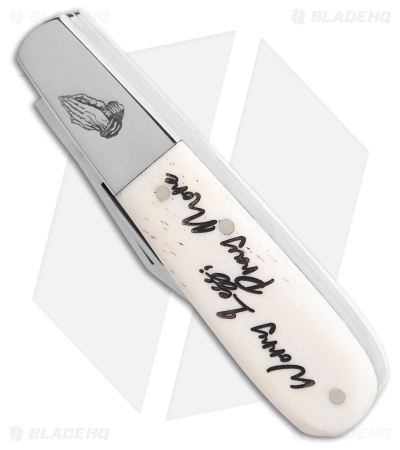 Bear & Son Scripture Series Barlow Slip Joint Knife Smooth Bone (2.5" Satin)