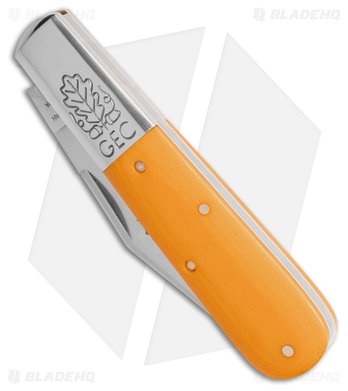 GEC Two Acorn Barlow Knife Yellow Linen Micarta 861125SS
