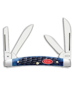 Case Knives Small Congress Knife 3.1" Navy Blue Jigged Bone (6468 SS) 06893