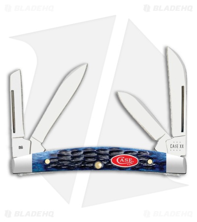 Case Knives Small Congress Knife 3.1" Navy Blue Jigged Bone (6468 SS) 06893