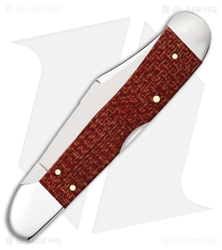 Case Knives CopperLock Knife 3.6" Dark Red Burlap Micarta (101549L CS) 12275