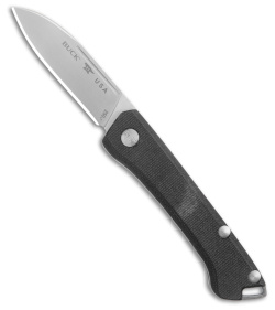 Buck 250 Saunter Drop Point Slip Joint Knife Black Micarta (2.3" Satin) 0250BKS