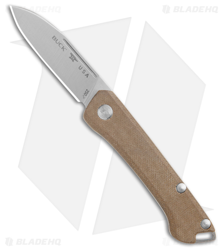 Buck 250 Saunter Drop Point Green Micarta (Satin) - Blade HQ
