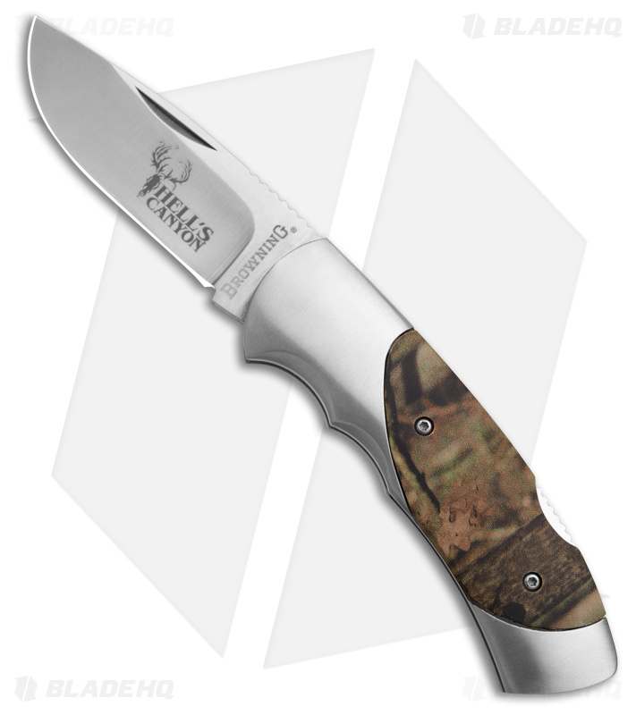 Browning Hell's Canyon Lock Back Knife Mossy Oak Camo (3" Satin)