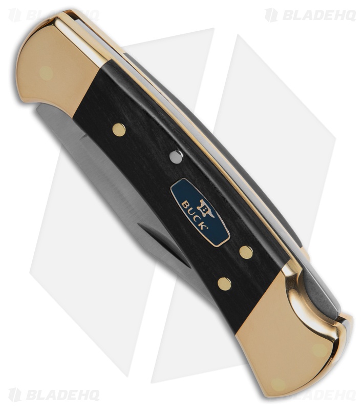 Buck 112 Ranger Bowie Lockback Knife Ebony w/ Medallion (3" Satin S30V) 0112BO22
