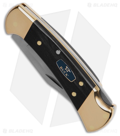 Buck 112 Ranger Bowie Lockback Knife Ebony w/ Medallion (3" Satin S30V) 0112BO22