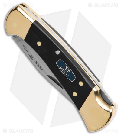 Buck 112 Ranger Clip Lockback Knife Ebony w/ Medallion (3" Satin S30V) 0112BO21
