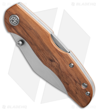 Petrified Fish Skalor Lockback Knife Olive Wood  (3.39" Satin) PFE12 OWOS