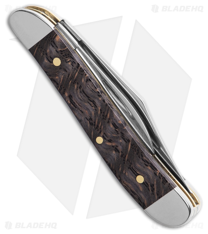 Case Pocket Knife Black Curly Oak Wood Peanut (7220 SS) 14005