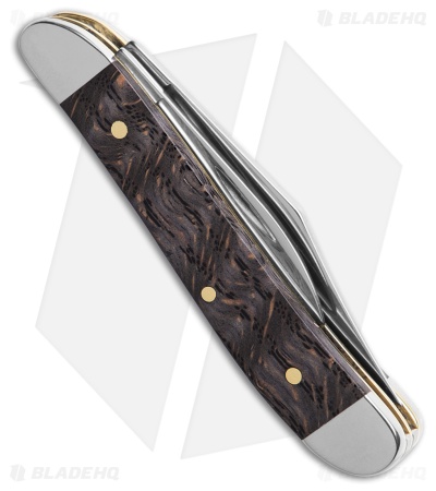 Case Pocket Knife Black Curly Oak Wood Peanut (7220 SS) 14005