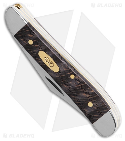 Case Pocket Knife Black Curly Oak Wood Peanut (7220 SS) 14005