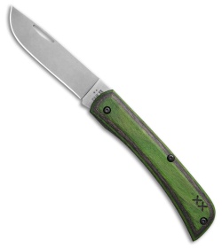 Case Knives Sod Buster Jr. Knife 3.6&quot; Green/Black Laminate Wood (XR7137 S35VN) | 223378